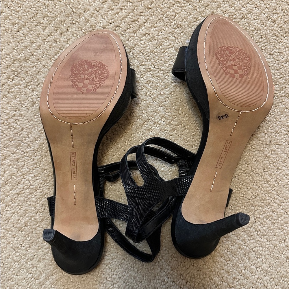 Vince Camuto Women's Black Strappy High Heels - Picture 5 of 6